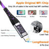 Picture of LED iPhone Charger Cord Light Up Lightning Cable | MFi Certified Apple Charger | Cool USB Fast Charging for iPhone 14 13 12 11 Pro Max XR X SE 8 Plus, iPad iPod and More (Purple, 6ft)
