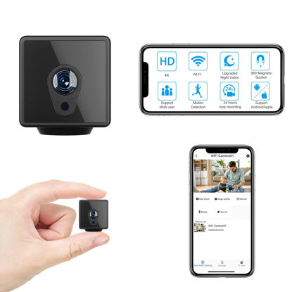 Picture of Jayol 2022 Hidden Camera Detector, Mini Spy Camera with Audio, HD 4K Wireless Hidden Live Stream, Night Vision and Motion Activated Spy Cam Nanny Cam, Security Camera for Home and Outdoor