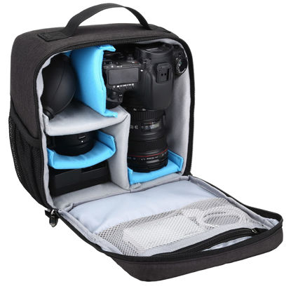 Picture of BAIGIO Camera Insert Bag Inner Case High-Capacity Shockproof and Water-resistant DSLR SLR Camera Inner Bag Foldable Protective Bag Inner Camera Organizer with Handle (Black 2)