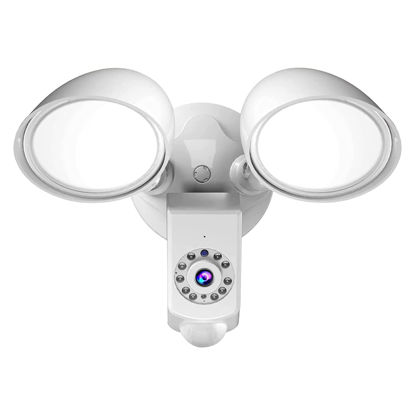 Picture of SUNTHIN Smart Floodlight Camera, Hardwired Motion Sensor Outdoor Lights with 1080P Home Security Camera, IP65 Waterproof, 2-Way Talk, Night Vision, Smart Siren, Compatible with Alexa