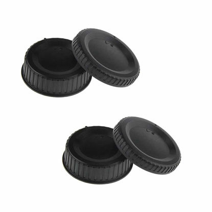 Picture of Camera Body Cap & Rear Lens Cover Compatible for Nikon D850 D810 D800 D780 D750 D610 D500 D7500 D5500 D3500 D3400 D3300 D3200 D90 D7000 w/AF/AF-S/AF-P