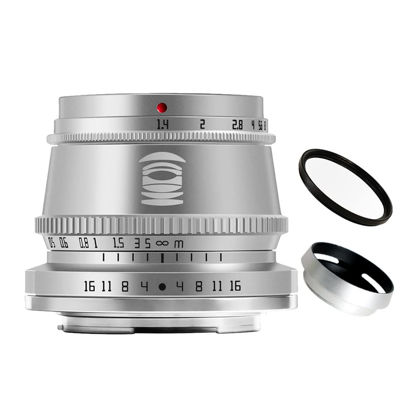 Picture of TTArtisan 35mm F1.4 APS-C Format Large Aperture Manual Focus Fixed Lens for Sony E Mount Cameras Silver A5100 A6000 A6300 A6400 A6500 A7II A7MIII A7MII