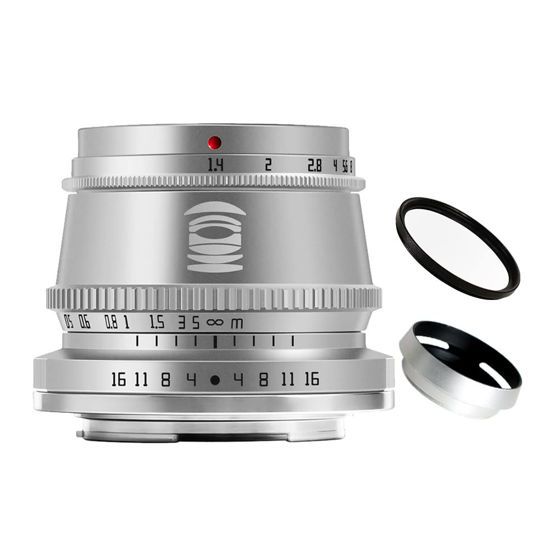 Picture of TTArtisan 35mm F1.4 APS-C Format Large Aperture Manual Focus Fixed Lens for Sony E Mount Cameras Silver A5100 A6000 A6300 A6400 A6500 A7II A7MIII A7MII