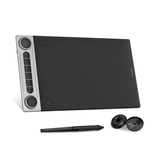 Picture of HUION Inspiroy Dial 2 Bluetooth Wireless Graphics Drawing Tablet with Dual Dials Battery-Free Stylus PW517 for Digital Art and Graphics Design, Compatible with Mac, Windows, Linux, Android