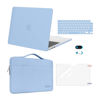 Picture of MOSISO Compatible with MacBook Air 13 inch Case 2024 2023 2022 M3 A3113 M2 A2681, Plastic Hard Shell&Sleeve Bag&Keyboard Skin&Webcam Cover&Screen Film for MacBook Air 13.6 inch Case, Air Blue