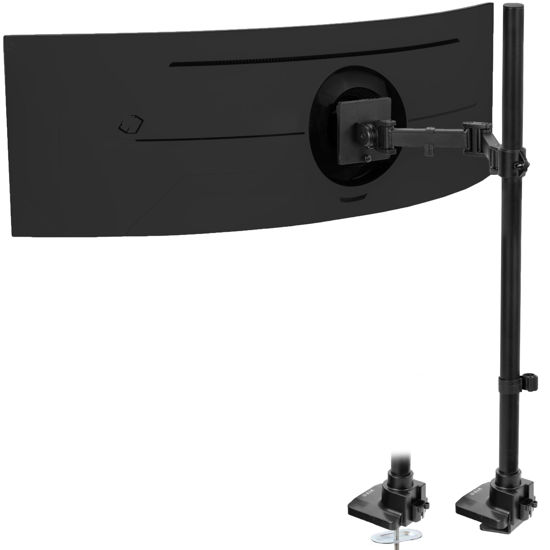 Picture of VIVO Single Ultra-Wide Monitor Extra Tall Desk Mount for up to 49 inch Ultrawide Screens, Clamp-on Adjustable Stand Holds 44 lbs, VESA up to 100x100mm, Black, STAND-V100T