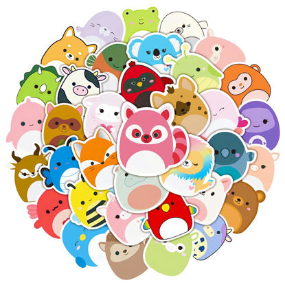 Picture of 50Pcs Cute Cartoon Stickers, Animal Waterproof Vinyl Stickers for Guitar Bike Skateboard Luggage Phone Aesthetic Decals Gift for Kids Teen Birthday Party