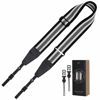 Picture of Padwa Lifestyle Adjustable Stripes Camera Strap - 2" Wide Top Layer Cowhide Head Camera Straps for Photographers, Adjustable Soft Cotton Rope Weave Neck & Crossbody Strap Quick Release for All Cameras