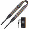Picture of Padwa Lifestyle Adjustable Camera Strap - 2" Wide Top Layer Cowhide Head Camera Straps for Photographers, Vintage Adjustable Neck Shoulder&Crossbody Strap Quick Release for All Cameras -Rainbow Ripple