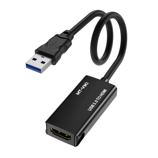 Picture of MT-VIKI USB 3.0 to HDMI Adapter, USB 3.0 to HDMI Male to Female Adapter, 1080P Compatible with Mac OS, Windows 10/8.1/8/7 (Uni-Directional) 1 Pack