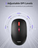 Picture of USB Mouse Wireless, 2.4G Slim Mini Cordless Computer Mouse, Ergonomic Grips, 5-Level Adjustable 4000 DPI, Small Portable Optical Computer Mice for Laptop, PC, Mac, iPad, 24-Month Battery Life (Black)