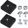 Picture of Aluminum Metal Quick Release Plate with 1/4" D-Ring Screw/Slotted Screw and 3/8" to 1/4" Mount Screw Adapter, Niewalda Tripod Mounting Plate Fits Arca-Swiss for SLR Camera Tripod Ball Head (PU-40)