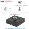 Picture of Aluminum Metal Quick Release Plate with 1/4" D-Ring Screw/Slotted Screw and 3/8" to 1/4" Mount Screw Adapter, Niewalda Tripod Mounting Plate Fits Arca-Swiss for SLR Camera Tripod Ball Head (PU-40)