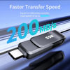 Picture of SSK USB 3.2 Flash Drive 64GB,Up to 200 MB/S Read Speed USB C Memory Stick,Dual USB C Thumb Drive with USB Type-C and USB A,Robust Black Metal Pen Drive for Smartphones,Tablets,Mac,Laptop,Car,TV