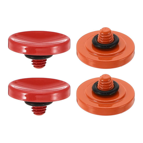 Picture of PATIKIL Camera Shutter Button, 2 Pack Soft Shutter Release Button Pure Copper Camera Button Concave Suitable for Nikon for Fujifilm for Leica DSLR/SLR Camera, Red Orange