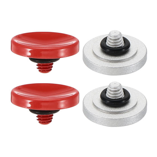 Picture of PATIKIL Camera Shutter Button, 2 Pack Soft Shutter Release Button Pure Copper Camera Button Concave Suitable for Nikon for Fujifilm for Leica DSLR/SLR Camera, Red Silver