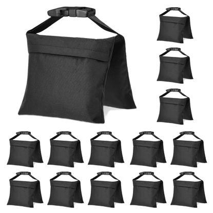 Picture of 14 Packs Sandbags, Heavy Duty Sand Bags with 28 PE Bags, Sand Bags with Buckle Straps for Support Light Stand, C Stand, Light Stand with Caster, More 2/4/6/8/10/12/14 Packs Sandbag to Choose.