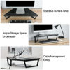 Picture of TEAMIX 26 inch Triangle Monitor Stand Riser, Desktop Corner Shelf with Metal Leg Wood Computer Stand with Storage Laptop Riser Office Organization