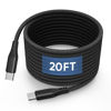 Picture of 20FT USB C to USB C Cable 60W, Extra Long Type C Charger Fast Charging Cord, Premium Nylon Braided USB C Charger Cable Compatible with Galaxy/iPad Pro/MacBook/LG/Switch/Pixel and Other USB C Charger