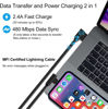 Picture of Osecet Lightning Cable 1ft 90 Degree 2 Pack MFi Certified Elbow Short iPhone Charger Right Angle Fast Charging Cable for iPhone 14 13 12 11 Pro X XS XR 8 Plus 7 6 5 (Black,1 Foot)