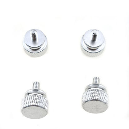 Picture of Hahiyo Anodized Aluminum Thumbscrews 6#-32 Thread Size Large Knurled Head Cage Mounts Hand Tighten Easy to Grip and Turn Not Damage Inside Sturdy for Computer Case PCI Slot Motherboard Silver 10pcs