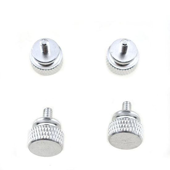 Picture of Hahiyo Anodized Aluminum Thumbscrews 6#-32 Thread Size Large Knurled Head Cage Mounts Hand Tighten Easy to Grip and Turn Not Damage Inside Sturdy for Computer Case PCI Slot Motherboard Silver 10pcs