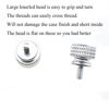 Picture of Hahiyo Anodized Aluminum Thumbscrews 6#-32 Thread Size Large Knurled Head Cage Mounts Hand Tighten Easy to Grip and Turn Not Damage Inside Sturdy for Computer Case PCI Slot Motherboard Silver 10pcs