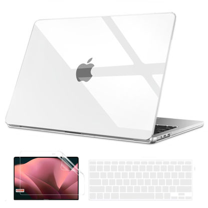 Picture of B BELK Compatible with MacBook Air 13 inch Case 2010-2017 Release Model A1466 A1369, Clear Plastic Laptop Hard Shell Case + Keyboard Cover + Screen Protector for MacBook Air 13.3 inch, Transparent