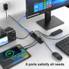 Picture of RAOYI Powered USB 3.0 Hub, 8 Ports High Speed USB 3.0 Hub Splitter with 36W Power Adapter, 3.3ft Cable and Smart Fast Charger USB Hub for Laptop, PC, Mobile HDD, Mulitple Devices (Black)