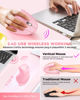 Picture of Lekvey Ergonomic Mouse, Vertical Wireless Mouse, Rechargeable 2.4 GHz USB Optical Carpal Tunnel Mice : 800/1200 / 1600 DPI, 6 Buttons, for Laptop, PC, Computer, Desktop, Notebook etc, Pink