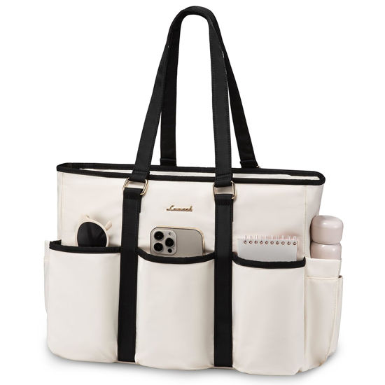 Picture of LOVEVOOK Work Tote Bag for Women, 15.6 Inch Laptop Bag for Women, Teacher Tote Bag Nurse Bag, Utility Bag For Work/Travel/College/Daily, Professional Computer Bag Large Purse Handbag With Multi Pocket
