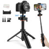 Picture of Kalofaye Camera Tripod Stand, Mini Desktop Aluminum Tripod Selfie Stick with Cold Shoe, 360° Ball Head with 1/4 Inch Screw, Portable Tripod for iPhone Android Canon Sony DSLR Vlogging Video Recording