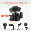 Picture of Kalofaye Camera Tripod Stand, Mini Desktop Aluminum Tripod Selfie Stick with Cold Shoe, 360° Ball Head with 1/4 Inch Screw, Portable Tripod for iPhone Android Canon Sony DSLR Vlogging Video Recording