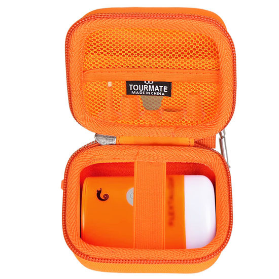 Picture of Tourmate Hard Case Compatible for FLEXTAILGEAR Portable Air Pump MP2 Pro, Holder Case with Mesh Pocket for 5Pcs Nozzle and Accessories (Orange, Case Only)
