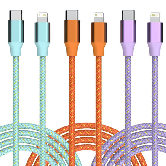 Picture of USB C to Lightning Cable for iPhone Apple MFi Certified iPhone Charger 6FT 3 Pack Fast Charging Type c to Lightning Cable iPhone Fast Charger for iPhone 14 13 12 11 Pro Max Xr Xs 8 and More