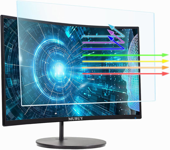 Picture of Anti Blue Light Glare Monitor Screen Protector for 31.5" 32" Diagonal Desktop TV Monitor Standard/Curved/Touch Widescreen Monitor, Eyes Care Blue Light Glare UV Filter