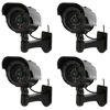 Picture of NONMON 4 Pack Outdoor Fake Security Camera, Bullet Dummy Security Camera Simulated Surveillance System with Realistic Red Flashing Lights and Warning Sticker,Solar Powered