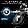 Picture of 4 Pack,IPX8 Waterproof Airtag Holder for Apple Air Tags with Air Tag Keychain,Shockproof GPS Cases [Anti-Scratch] [PC+Silicone] Air-Tag Item Finders Cover,Lovely Air Tags Cover,Blue/Blue/Red/Green