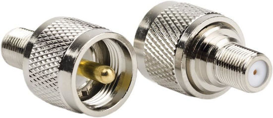 Picture of DHT Electronics 2PCS RF coaxial Coax Adapter F Female to UHF Male PL-259 Connector