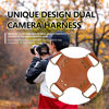 Picture of 4J LEDR Camera Harness,Leather Dual Shoulder Strap for Photographer,Dual Camera Harness for 2 Cameras Carrying for Men&Women,Multi Camera Gear for DSLR/SLR Strap,Quick Release,Small Size,Tan