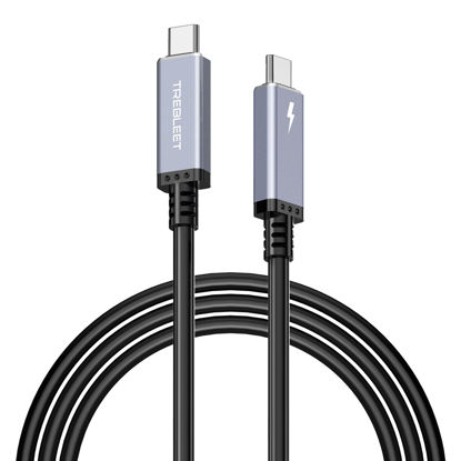 Picture of TREBLEET 8.2ft (2.5m) 40Gbps USB4 Cable Compatible with Thunderbolt 3, Thunderbolt 4,100W,5K@60Hz, Compatible with Thunderbolt 3 (USB C) Hub, Adapter, eGpu, 20V/5A