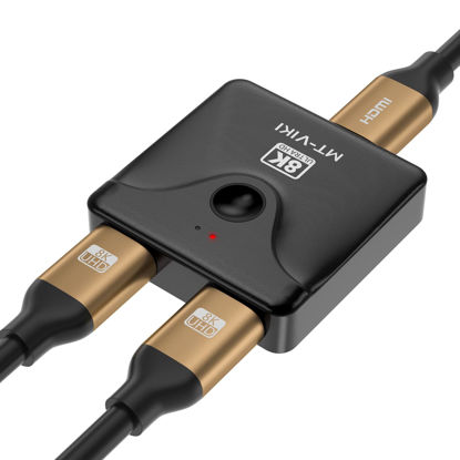 Picture of MT-VIKI HDMI 2.1 Switch 2 in 1 Out 8K@60Hz, 4K@120Hz, 48Gbps Ultra HD HDMI Hub Compatible with PS5/4, Xbox, Roku, Apple TV, Fire Stick