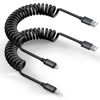 Picture of Coiled USB to Lightning Cable [Apple MFi Certified], Coiled Lightning Cable for iPhone 14/13/12/11, Fast Charging Carplay Charger Cable for iPhone 14 Pro Max/Pro/Plus/iPad