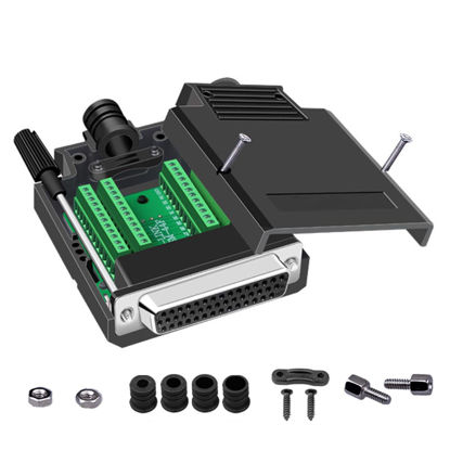 Picture of Jienk DB44 Solderless Female RS232 Serial Adapters, HDB44 Female D-SUB to 44Pin 3Row Terminal Block Breakout Board for CNC Computers Mechanical Equipment