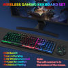 Picture of CHONCHOW USB Wireless Gaming Keyboard and Mouse Combo, LED Backlit Ergonomic Mechanical Feeling Keyboard,Rechargeable 2500mAh Battery, Anti-ghosting Keyboard 7D 3600DPI Mice for PC Gamer