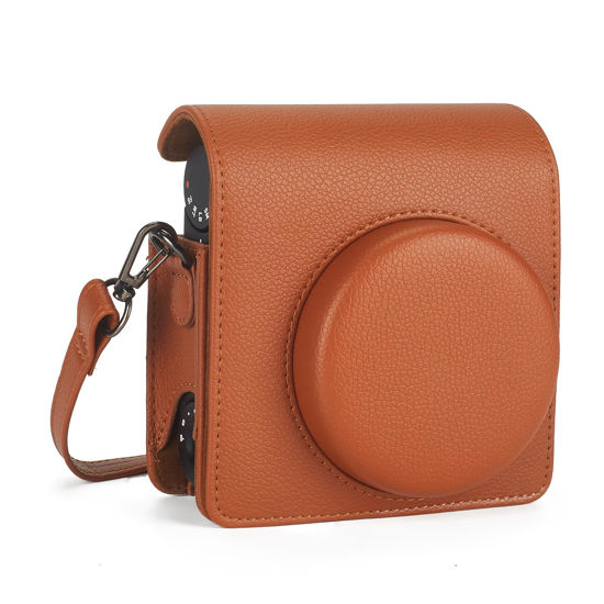 Picture of Phetium Instant mini 99 Camera Protective Case,Carrying Bag Compatible with Fujifilm Instax Mini 99 PU Leather Cover with Adjustable Shoulder Strap (Brown)