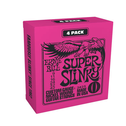 Picture of Ernie Ball Super Slinky Nickel Wound Electric Guitar Strings Amazon Exclusive 4-Pack - 9-42 Gauge