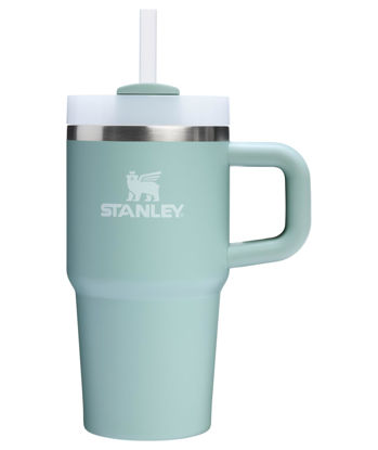 Picture of Stanley Quencher H2.0 Tumbler with Handle & Straw 20 oz | Twist On 3-Way Lid | Cupholder Compatible for Travel | Insulated Stainless Steel Cup | BPA-Free | Seafoam