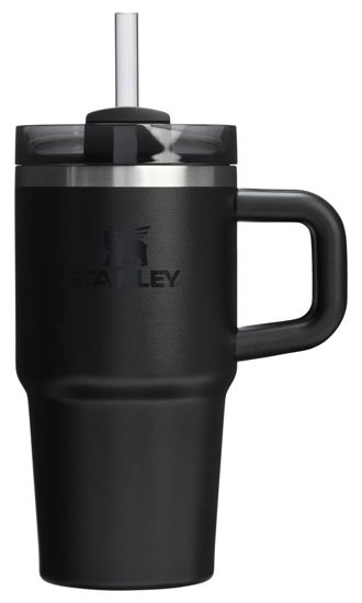 Picture of Stanley Quencher H2.0 Tumbler with Handle & Straw 20 oz | Twist On 3-Way Lid | Cupholder Compatible for Travel | Insulated Stainless Steel Cup | BPA-Free | Black 2.0