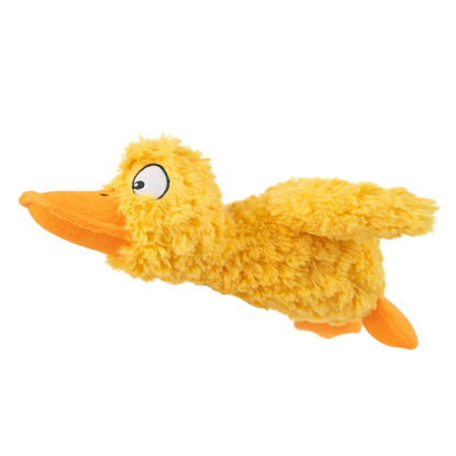 Picture of Best Pet Supplies Ducky Doodle Squeaky Crinkle Plush Toy for Small and Medium Breed Puppies or Dogs - Ducky Doodle (Gold), Small